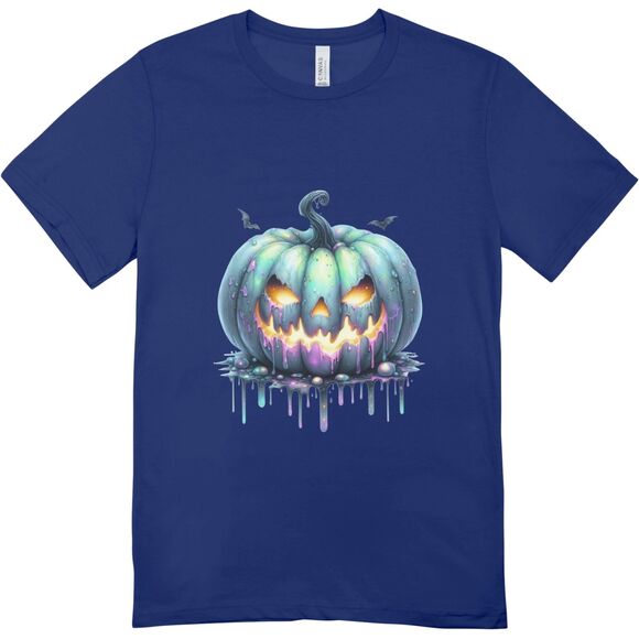 New, Creepy blue pumpkin halloween t-shirt | Hanes softstyle unisex 3x - Picture 1 of 1